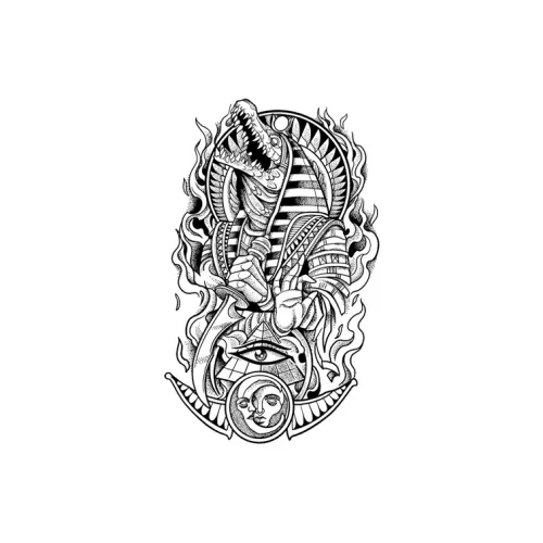 QINGSHANQIHAI Nether Змея Пламя Глаза Временные Татуировки 1 Упаковка