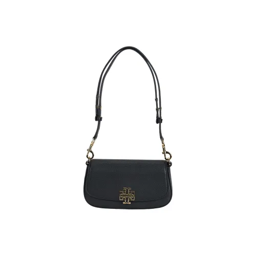 TORY BURCH Britten Коровья кожа Сумка на плечо Сумка через плечо Маленькая сумка для рук Женская Черная Черно-золотая