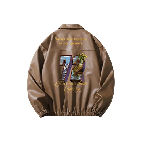 Qnxeey Унисекс Кожаные Куртки