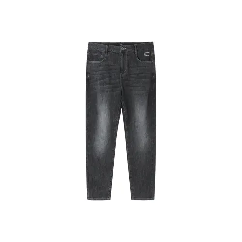 HLA Стираемые Модные Джинсы с Буквой Мужские