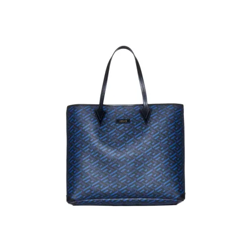 VERSACE Телячья кожа Тоут Сумка Сумка для покупок Сумка на плечо Сумка Унисекс Синий