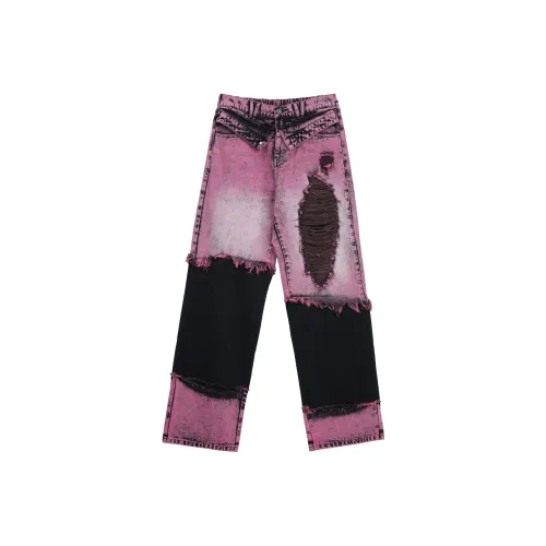 VANN VALRENCÉ Джинсы Унисекс Ягодный Фиолетовый