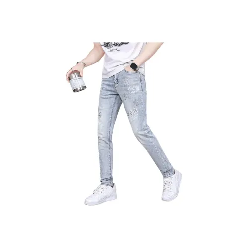 UOOHE Синие Унисекс Джинсы