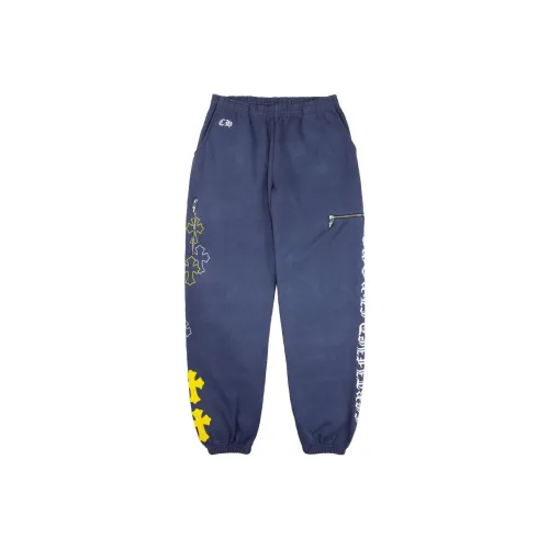 Chrome Hearts SS23 Вязаные Спортивные Штаны Мужские Темно-Синие