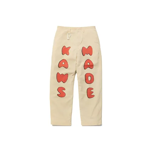 Human Made Human Made X Kaws Co Branded Series Бежево-коричневый Мужские Повседневные Брюки