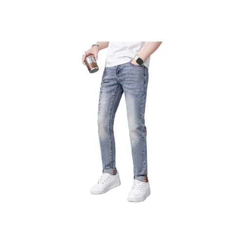 UOOHE Синие Унисекс Джинсы