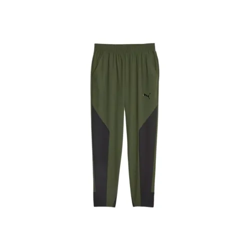 PUMA Вязаные тренировочные брюки мужские зеленые