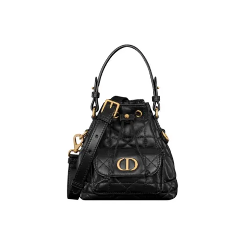 DIOR Caro Овчина Сумка через плечо Сумка Мини Женская Черная