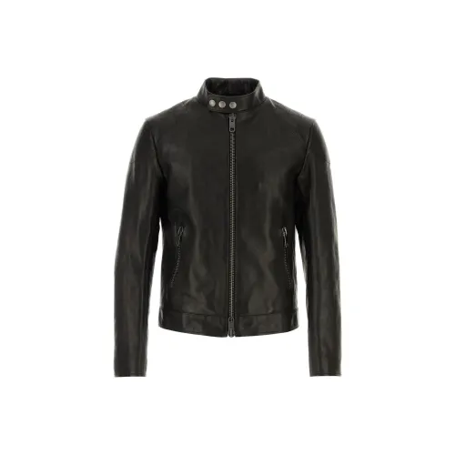 BALLY Кожа Куртка Мужская Черная