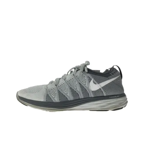 Nike Flyknit Lunar 2 Slip-on Устойчивый к истиранию Низкий Топ Беговые кроссовки Женские Серый