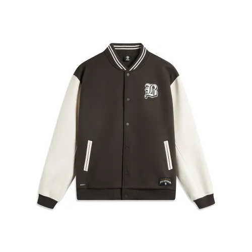 LINING Badfive Бейсбольная куртка Мужская Темный шоколад Умбра Экрю