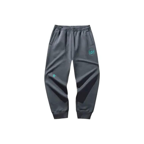 ANTA Basketball Collection Вязаные тренировочные штаны унисекс серые с замковым эффектом