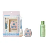 Трехкомпонентный комплект: Рыбка, Ласточкин хвост, Плоская подошва, Тональная основа, Щетка + Розовый + 65 мл Очиститель