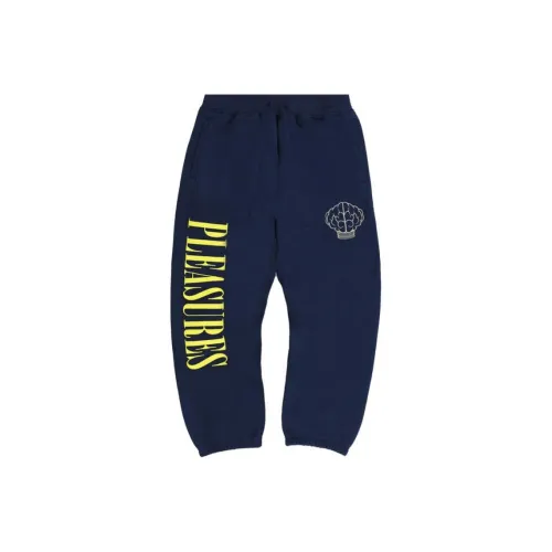 PLEASURES Вязаные спортивные брюки мужские морской синий