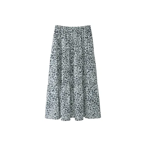 Fstudio Корейский стиль Маленький HIGH RISE A Линия Утягивающий Длинный Юбка Женские Серый