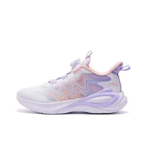 361°KIDS Slip-Resistant Breathable Lightweight Cushioning Kids Running Shoes White Pink Purple Summer