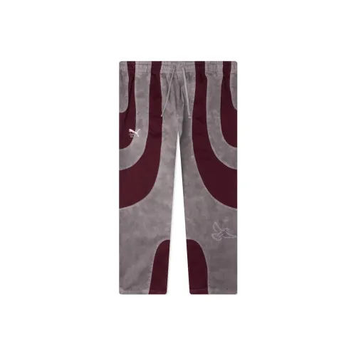 PUMA x KIDSUPER SS24 Вязаные тренировочные штаны унисекс баклажанного цвета