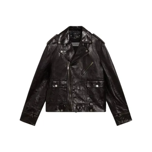 Golden Goose Мужские черные кожаные куртки