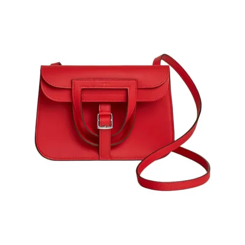 HERMES Halzan Swift Телячья кожа Сумка через плечо Сумка Мини Женская Сердце Красный