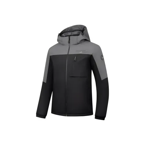 QIAODAN Тренчкот Мужской Черный Дымчатый Чернильный