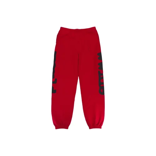 Sp5der Вязаные тренировочные брюки мужские красный черный