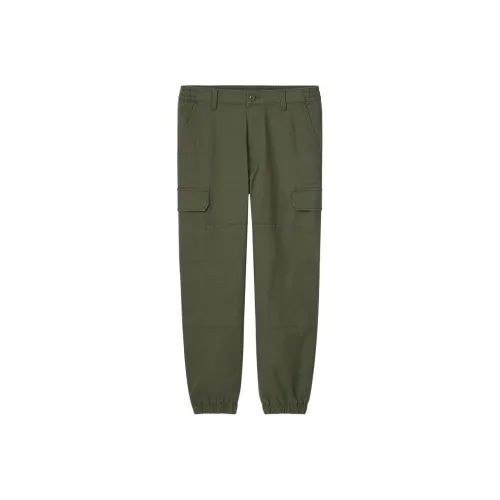 UNIQLO Повседневные брюки Мужские Оливково-зеленые