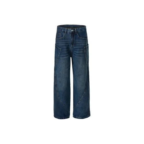 KM Синие Унисекс Джинсы