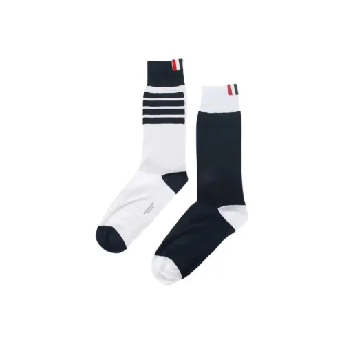 THOM BROWNE 1 шт Морской синий + Белый Унисекс MID Носки до икры