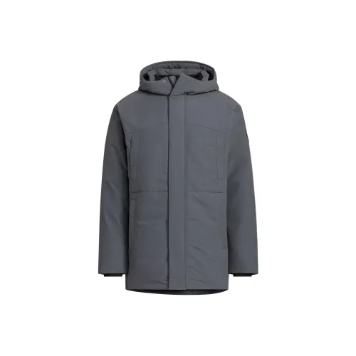 Adidas Пуховики и зимние пальто унисекс темно-серый