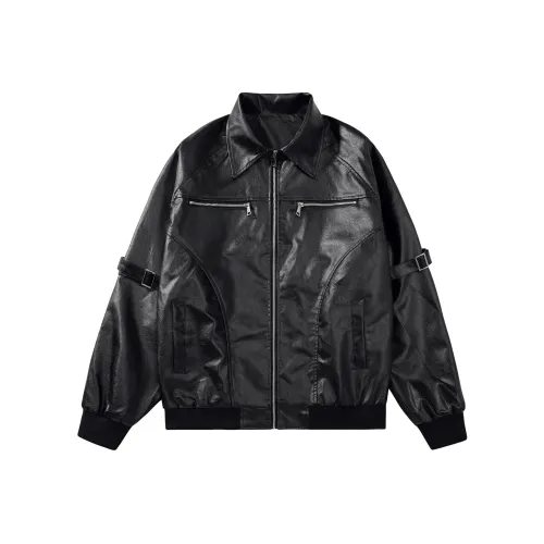 Paddy Julia Кожа Куртка Унисекс Черный