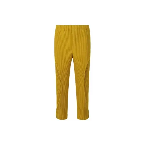 Homme Plissé Issey Miyake Желтые Мужские Повседневные Брюки