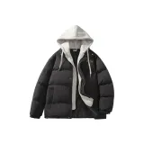 Чёрный с светло-серым капюшоном