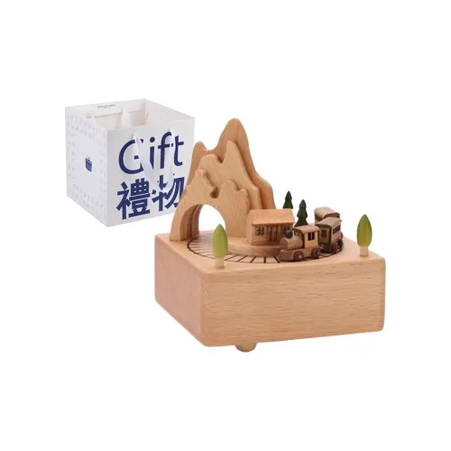 Teacher Lin Креативная Вращающаяся Музыкальная Коробка из Бучного Дерева Современный Минималистский Стиль Игрушки