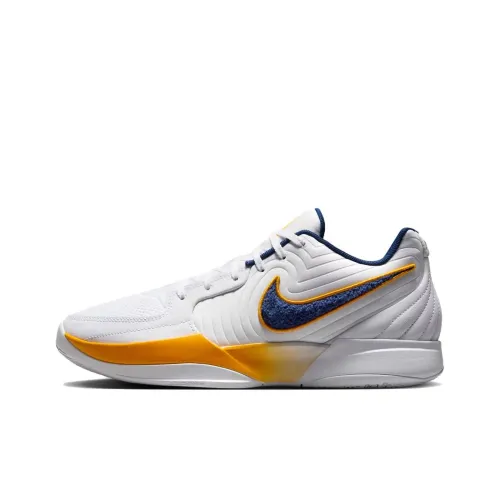 Nike Ja Morant 2 Slip-resistant Abrasion-resistant Low-top Basketball Shoes Unisex White Orange Найк Ja Morant 2 Противоскользящие Устойчивые к истиранию Низкие Баскетбольные Кроссовки Унисекс Белый Оранжевый