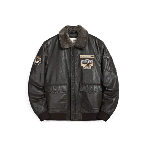 MCS Leather Jacket Men's Dark Coffee