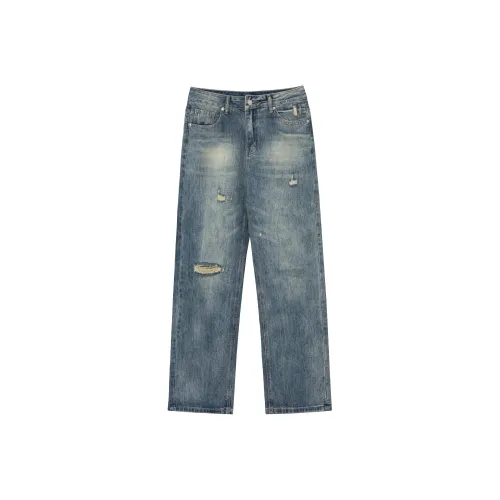 A3G4 Джинсы Унисекс Ностальгический синий