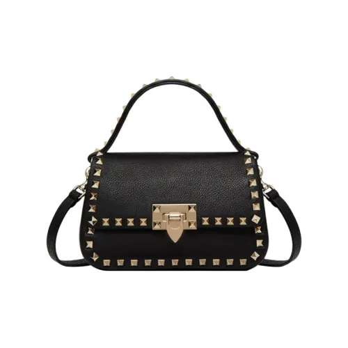 Valentino Кожа Портативный Crossbody Сумка через плечо Маленькая Женская Черная