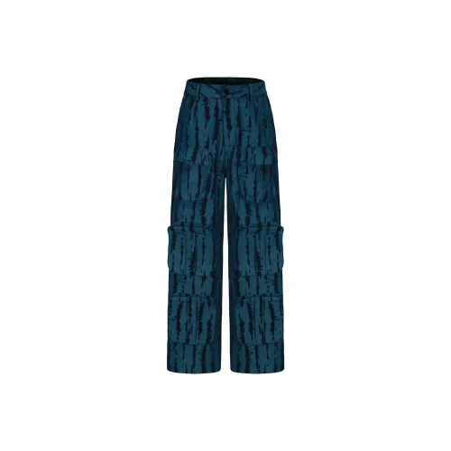VANN VALRENCÉ Повседневные брюки Унисекс Павлин Синий