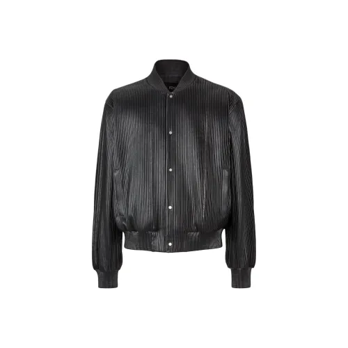 FENDI Кожа Куртка Мужская Черная