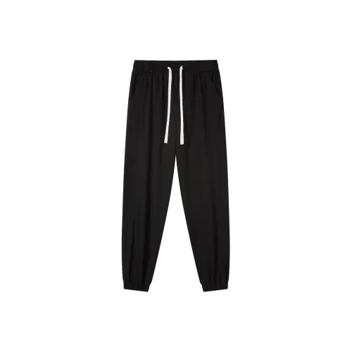 JEANSWEST Тонкий Однотонный HIGH RISE 100% хлопок Длина до щиколотки Брюки 100 Стилей Штаны с манжетами Лето Мужской Черный