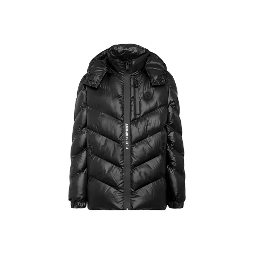 PLEIN SPORT Черный мужской пуховик