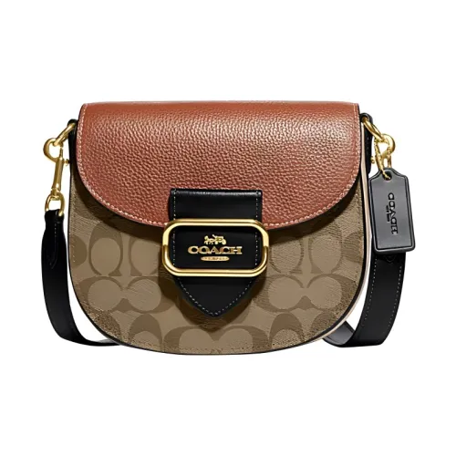 COACH Коровья кожа Седло Сумка Сумка через плечо Маленькая женская коричневая и ржавая