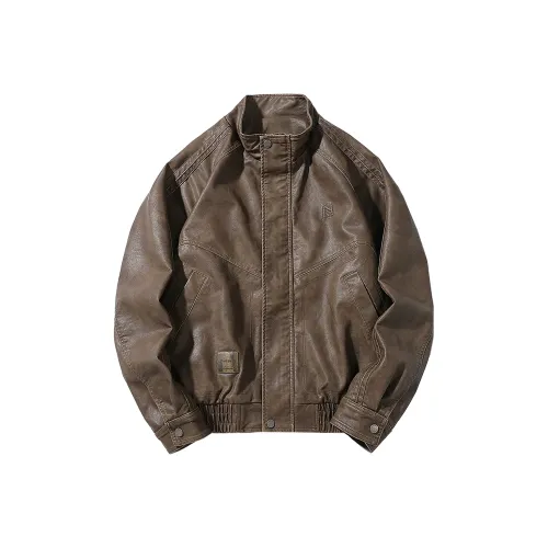 WILD LEADER Кожа Куртка Унисекс Кофе