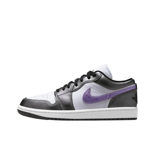 Jordan Air Jordan 1 Винтажные баскетбольные кроссовки Low Топ Фиолетовый Черный Женские