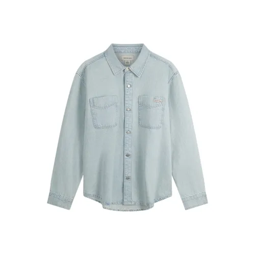 Calvin Klein Рубашка Мужская Джинсовая Светло-Синяя
