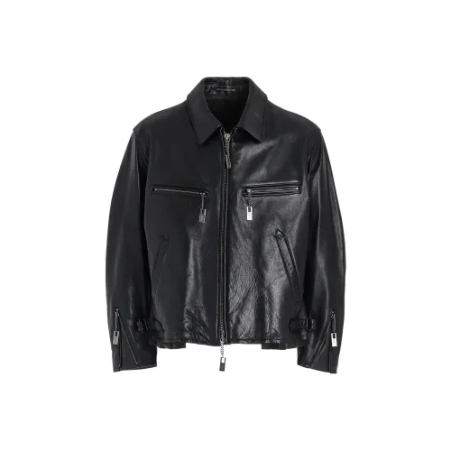 Yohji Yamamoto Черные Мужские Кожаные Куртки