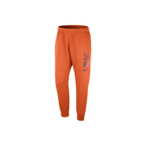 Nike x NBA New York Knicks Клуб Courtside Вязаные Тренировочные Штаны Мужские Ярко-Оранжевые