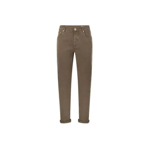 BRUNELLO CUCINELLI Светло-янтарный Мужские Джинсы