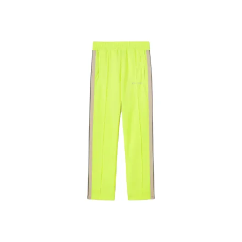 PALM ANGELS Вязаные спортивные брюки мужские флуоресцентного желтого цвета