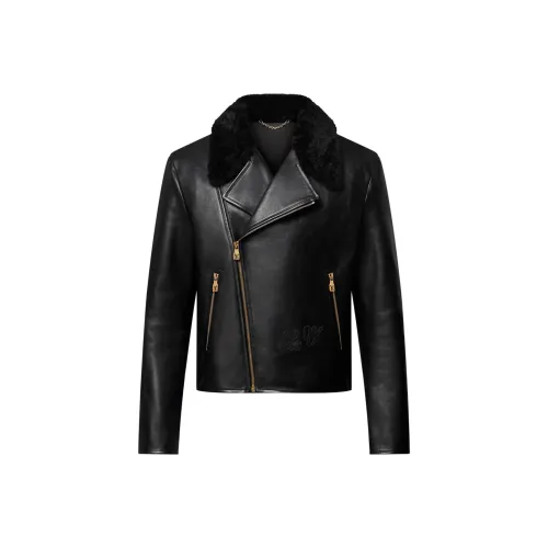 LOUIS VUITTON SS25 Кожаная куртка мужская черная